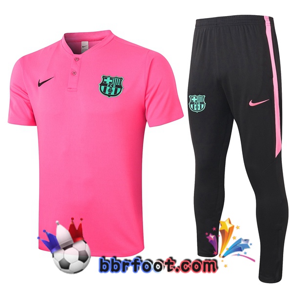 Polo Foot FC Barcelone + Pantalon Rose 20/21