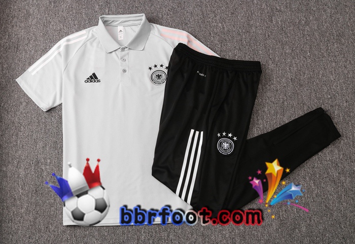 Polo Foot Allemagne + Pantalon Gris Clair 20/21