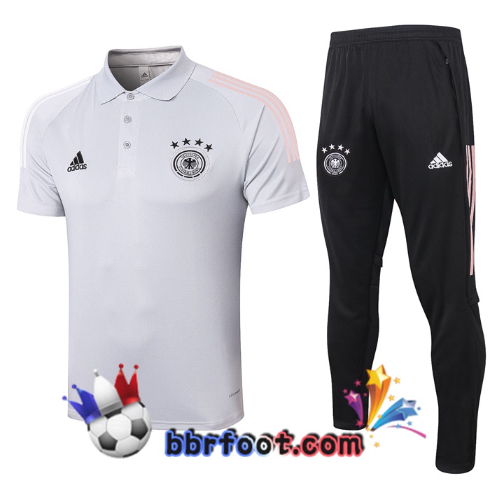 Polo Foot Allemagne + Pantalon Gris Clair 20/21