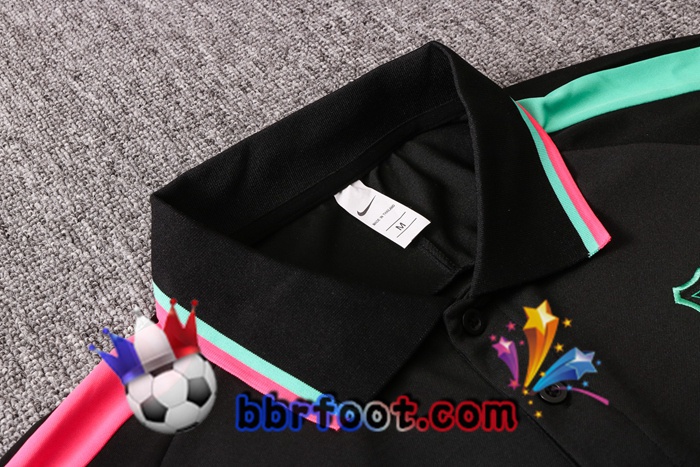 Polo Foot FC Barcelone + Pantalon Noir Vert Rose 20/21