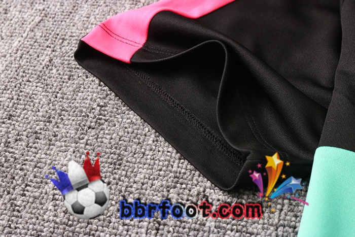 Polo Foot FC Barcelone + Pantalon Noir Vert Rose 20/21