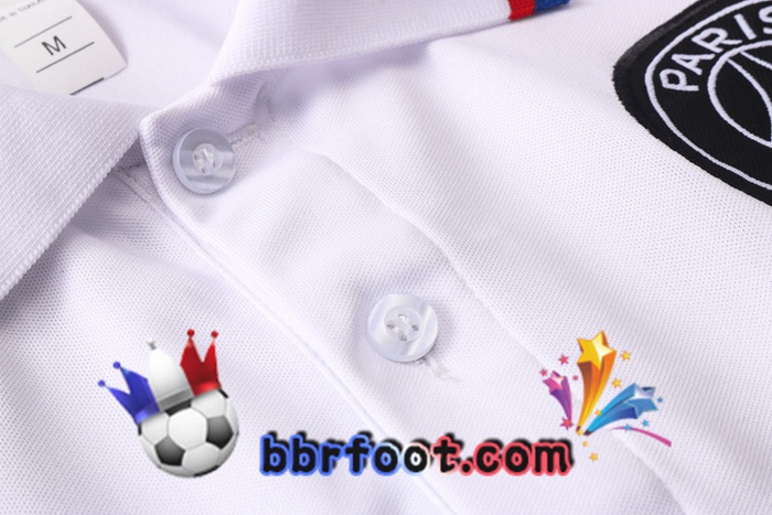 Polo Foot Paris PSG Jordan + Pantalon Blanc Bleu Rouge 20/21