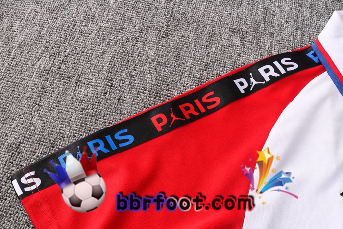 Polo Foot Paris PSG Jordan + Pantalon Blanc Bleu Rouge 20/21