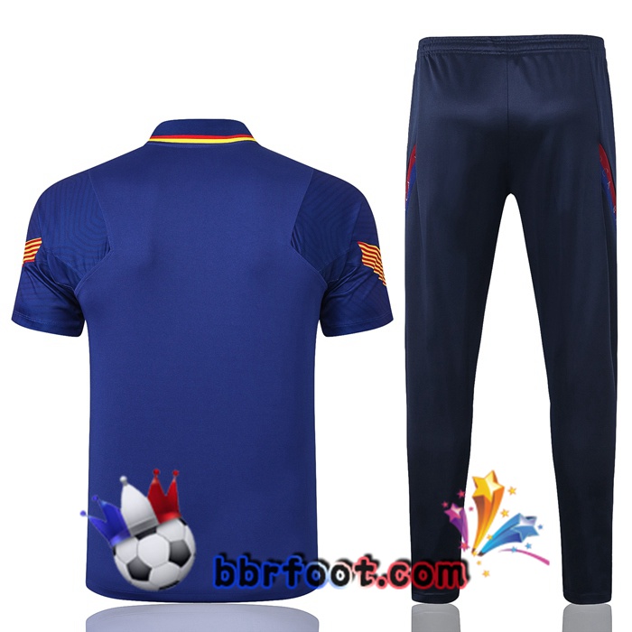 Polo Foot FC Barcelone + Pantalon Bleu 20/21