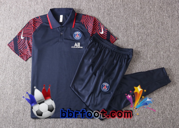 Polo Foot Paris PSG + Pantalon Bleu Royal 20/21