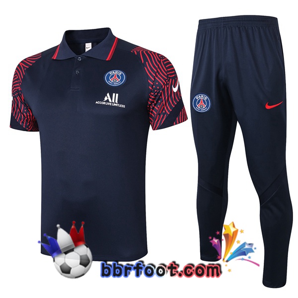 Polo Foot Paris PSG + Pantalon Bleu Royal 20/21