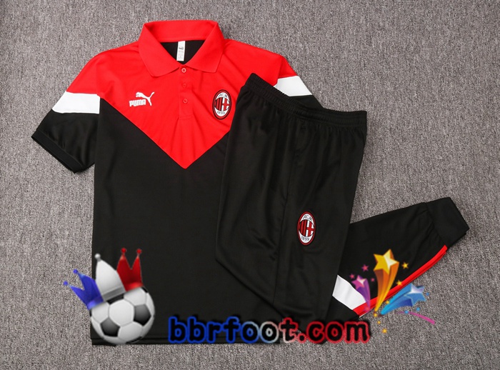 Polo Foot AC Milan + Pantalon Noir Rouge 20/21