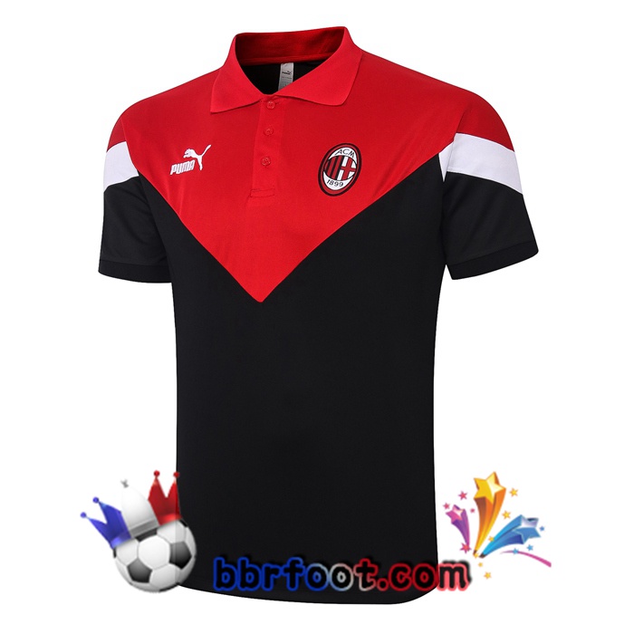 Polo Foot AC Milan + Pantalon Noir Rouge 20/21