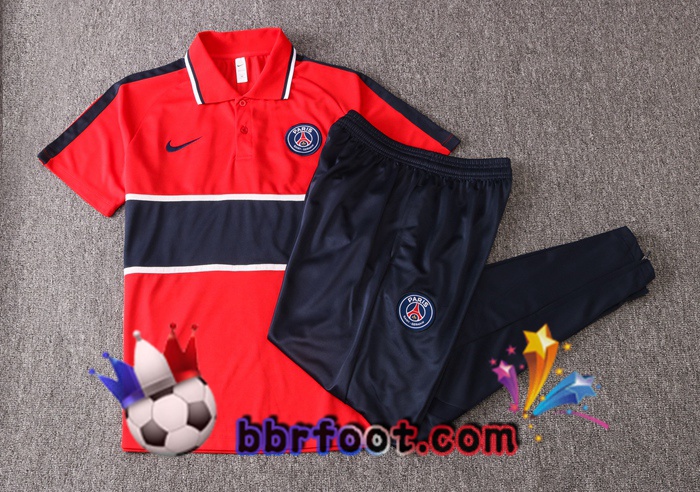 Polo Foot Paris PSG + Pantalon Rouge 20/21