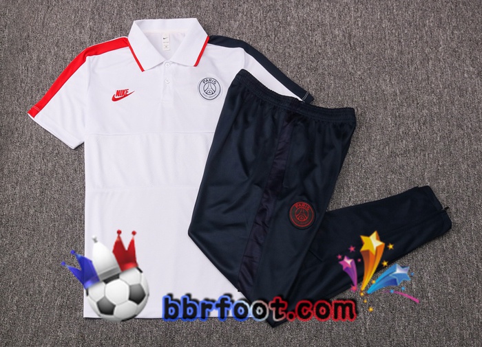 Polo Foot Paris PSG + Pantalon Blanc 20/21