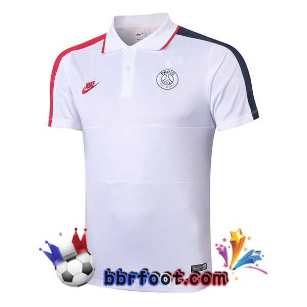 Polo Foot Paris PSG Blanc 20/21