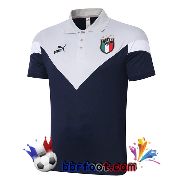 Polo Foot Italie Bleu Gris 20/21
