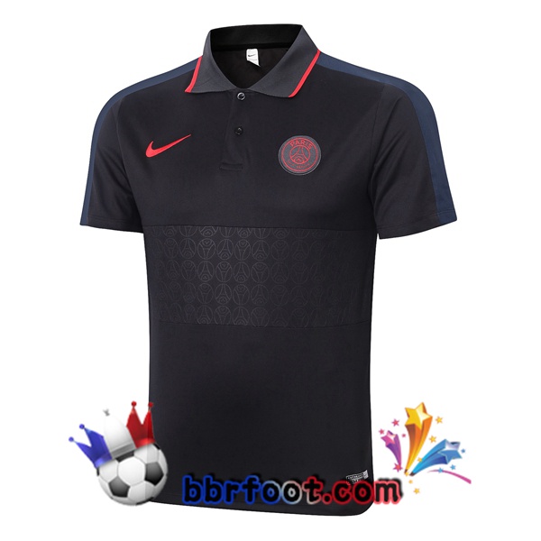 Polo Foot Paris PSG Noir 20/21