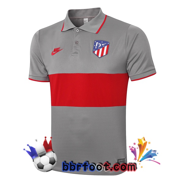 Polo Foot Atletico Madrid Gris Rouge 20/21
