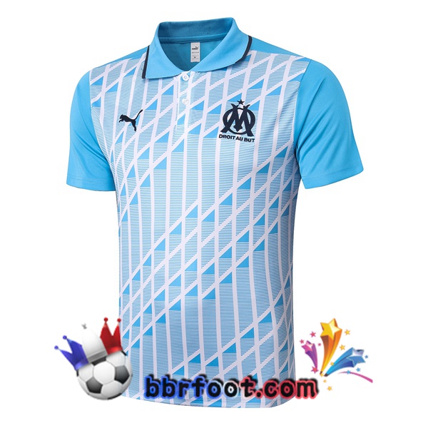 Polo Foot Marseille OM Blanc Bleu 20/21