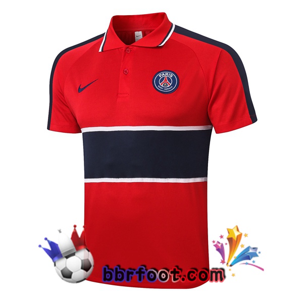 Polo Foot Paris PSG Rouge Bleu 20/21