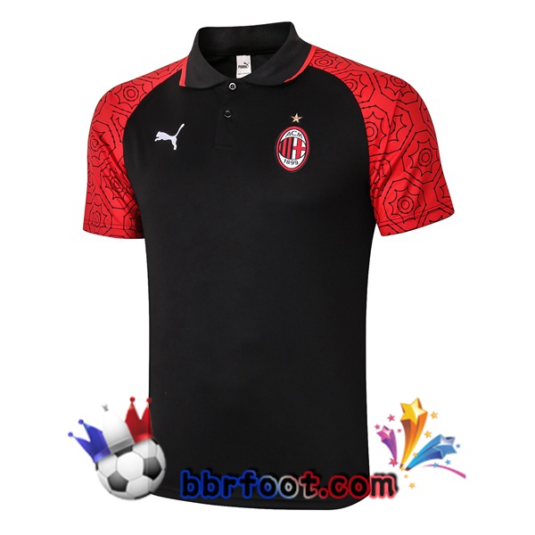 Polo Foot AC Milan Noir Rouge 20/21