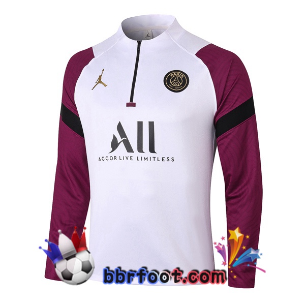 Sweatshirts Homme JORDAN Paris PSG ALL Blanc Pourpre 20/21