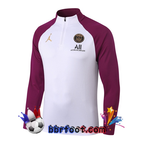 Sweatshirts Homme JORDAN Paris PSG Blanc Pourpre 20/21