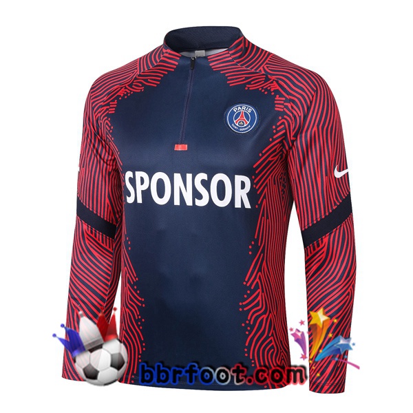 Sweatshirts Homme Paris PSG Bleu Royal Rouge 20/21
