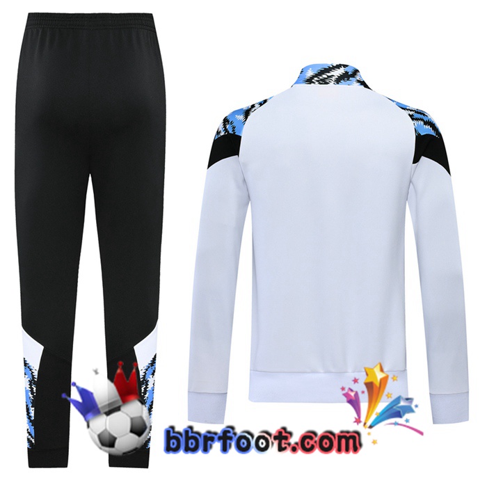Veste Survetement Foot Manchester City Blanc 20/21