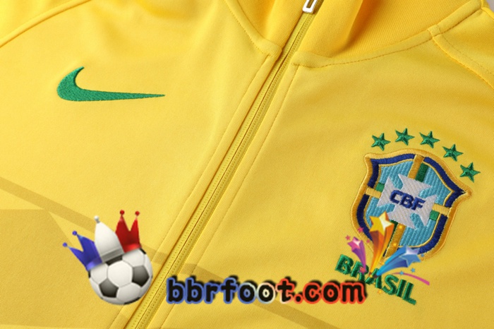 Veste Survetement Foot Bresil Jaune 20/21