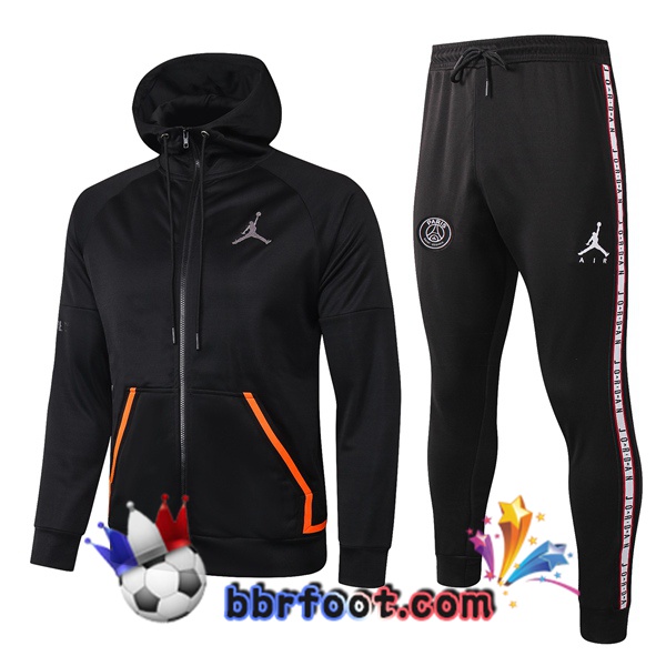 Veste A Capuche Survetement Foot Pairis PSG Jordan Noir 20/21