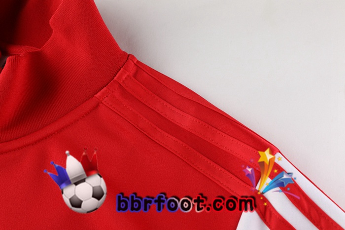Veste Survetement Foot Arsenal Rouge Blanc 20/21