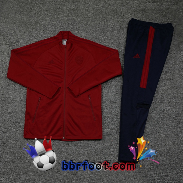 Veste Survetement Foot Arsenal Rouge Fonce 20/21