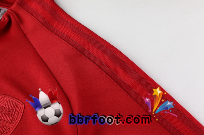 Veste Survetement Foot Arsenal Rouge Fonce 20/21