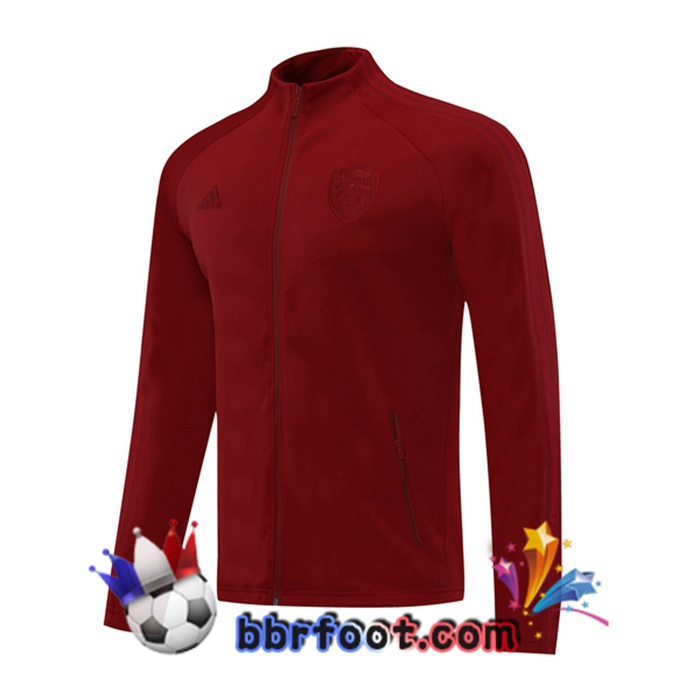 Veste Survetement Foot Arsenal Rouge Fonce 20/21