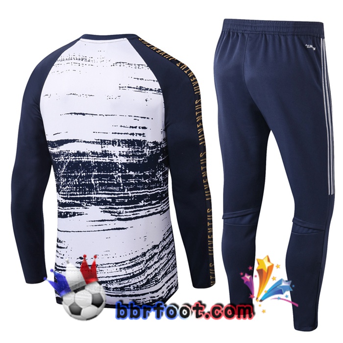 Survetement Foot Juventus Blanc Bleu Royal 20/21