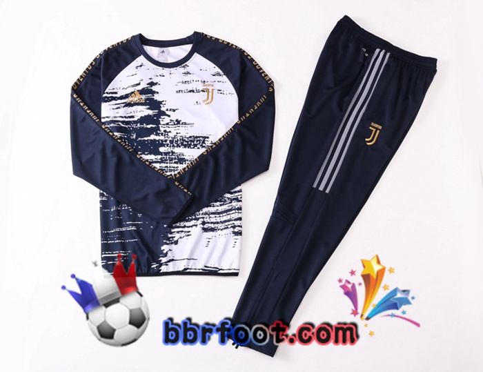 Survetement Foot Juventus Blanc Bleu Royal 20/21