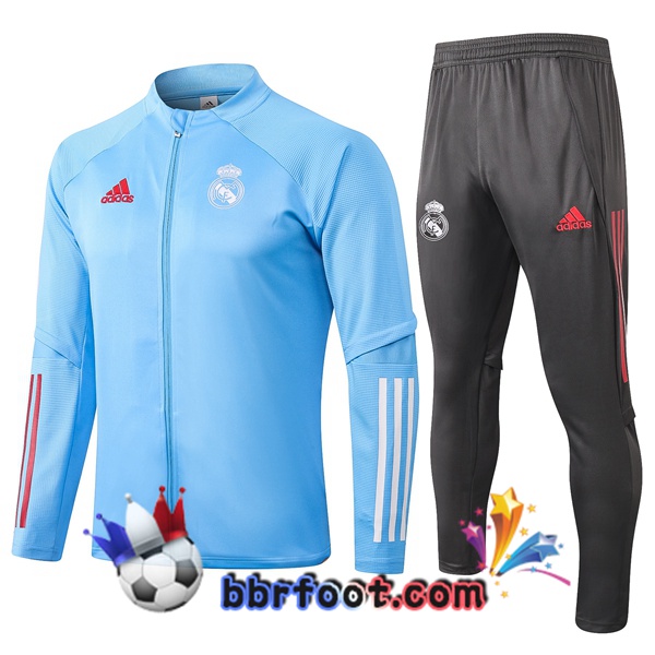 Veste Survetement Foot Real Madrid Bleu 20/21