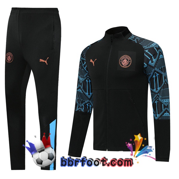 Veste Survetement Foot Manchester City Noir 20/21