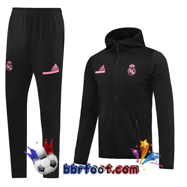 Veste A Capuche Survetement Foot Real Madrid Noir 20/21