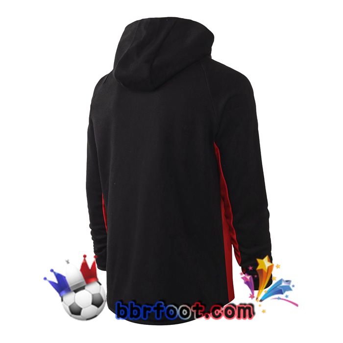 Veste A Capuche Survetement Foot NIKE Rouge Noir 20/21