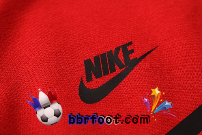 Veste A Capuche Survetement Foot NIKE Rouge Noir 20/21