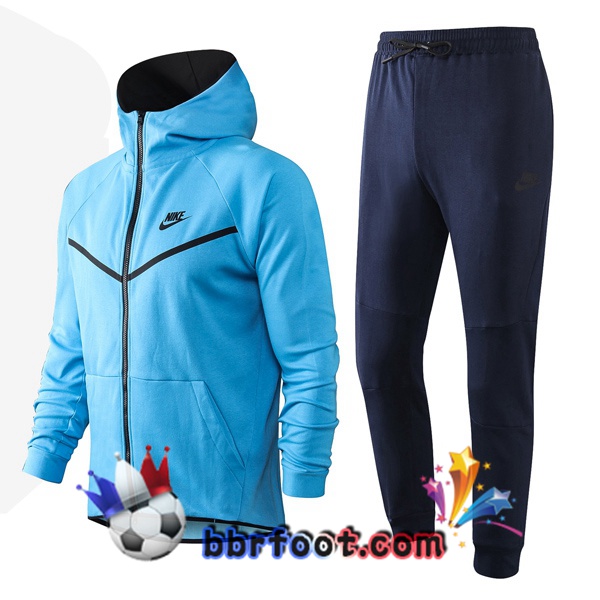 Veste A Capuche Survetement Foot NIKE Bleu Clair 20/21
