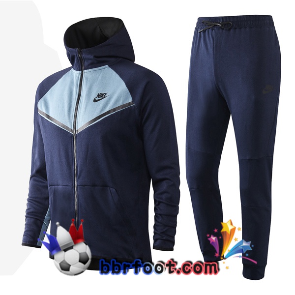 Veste A Capuche Survetement Foot NIKE Bleu Royal 20/21