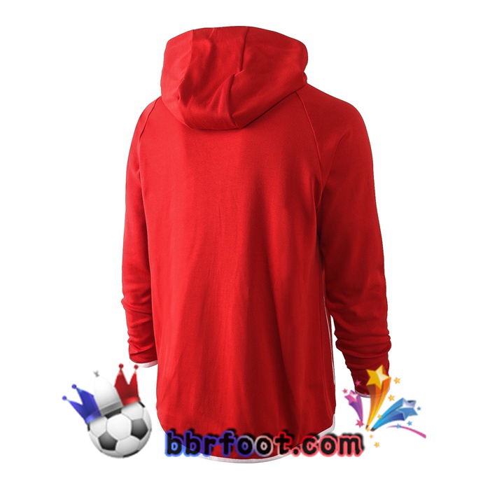 Veste A Capuche Survetement Foot NIKE Rouge 20/21
