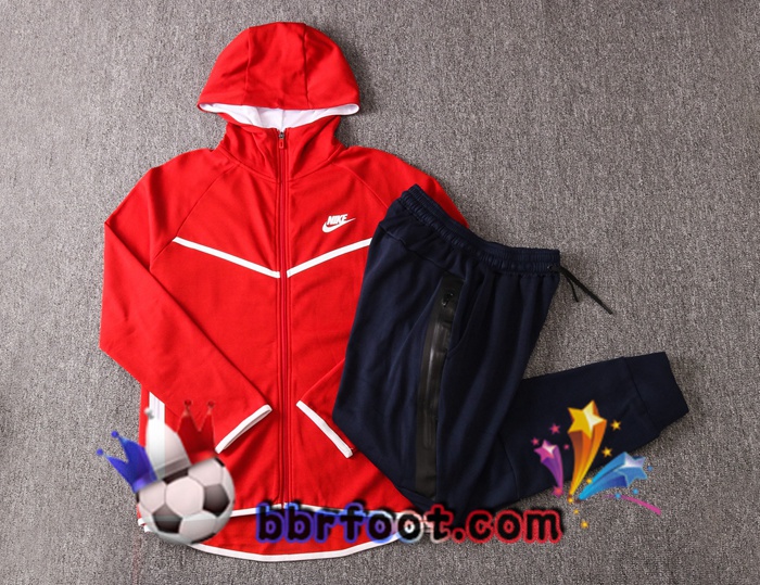 Veste A Capuche Survetement Foot NIKE Rouge 20/21