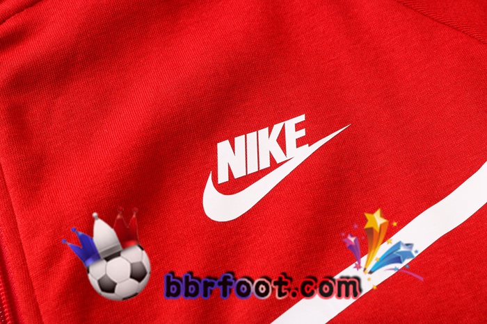 Veste A Capuche Survetement Foot NIKE Rouge 20/21