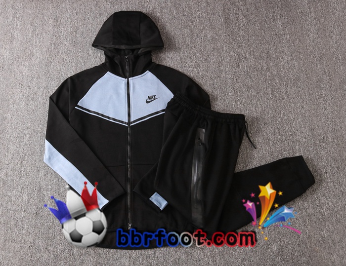 Veste A Capuche Survetement Foot NIKE Noir Bleu 20/21