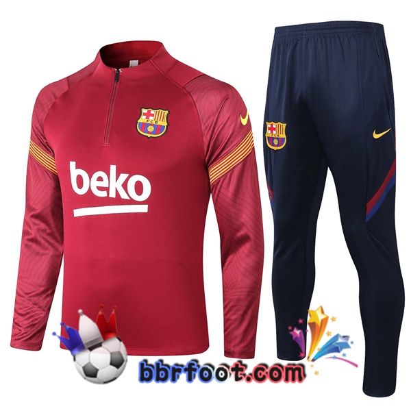 Survetement Foot FC Barcelone Rouge 20/21