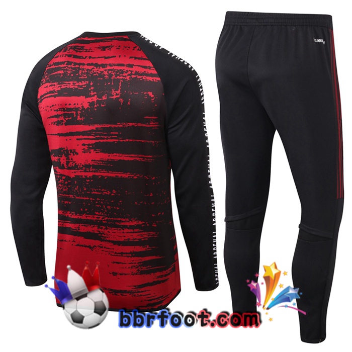 Survetement Foot Arsenal Noir Rouge 20/21