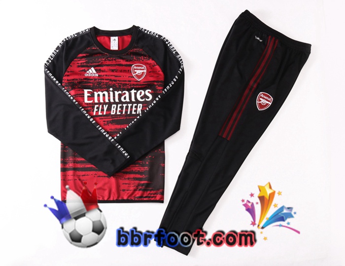 Survetement Foot Arsenal Noir Rouge 20/21