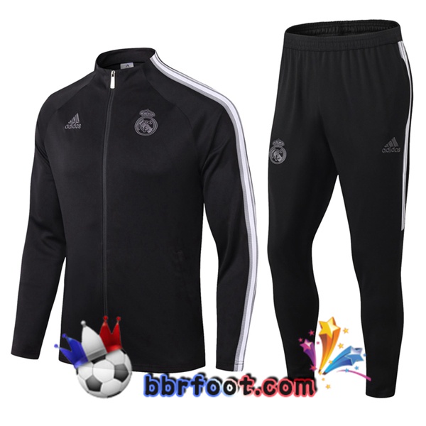 Veste Survetement Foot Real Madrid Noir 20/21