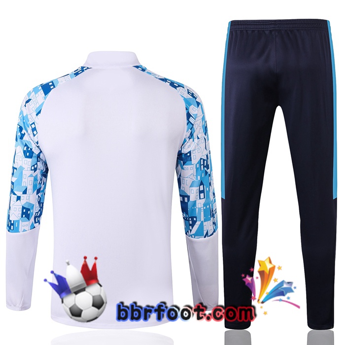 Veste Survetement Foot Marseille OM Blanc 20/21
