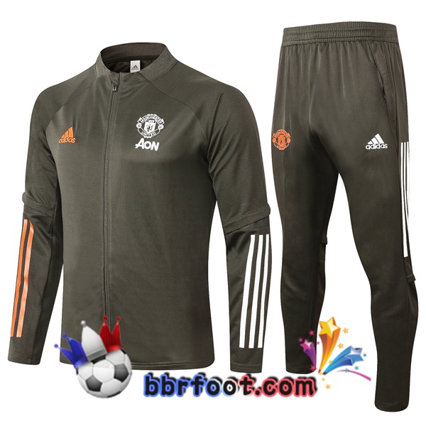 Veste Survetement Foot Manchester United Vert 20/21